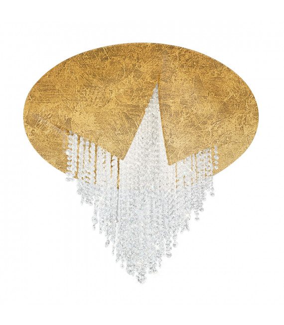 Plafonnier Design Fonte Feuille d'or 1 ampoule 34cm