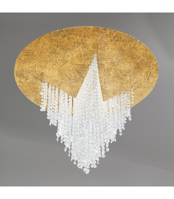 Design cast iron gold leaf ceiling light 1 bulb 34cm