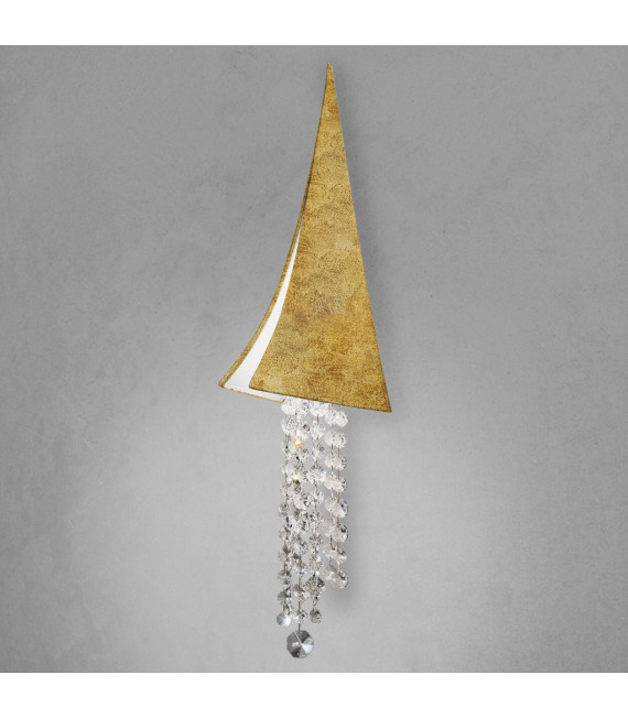 Lampada da parete di design Ghisa Foglia oro 1 lampadina 70cm