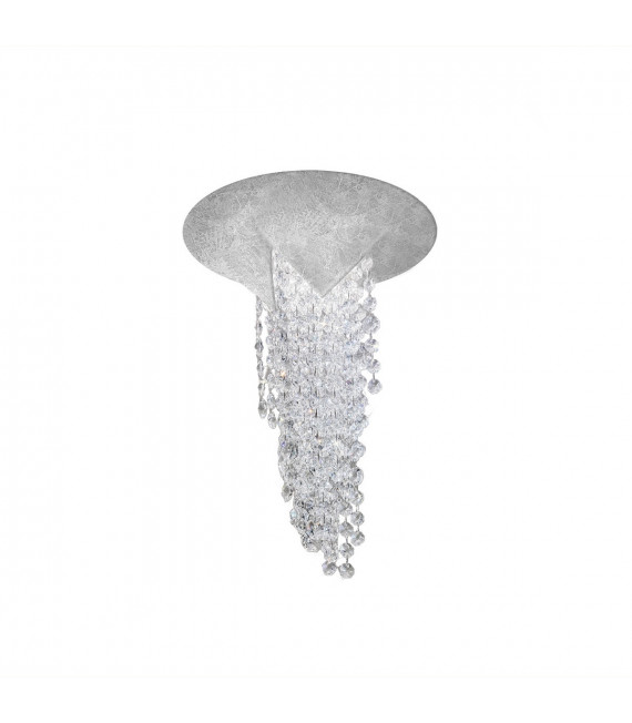 Design ceiling lamp cast iron silver leaf 1 bulb 34cm