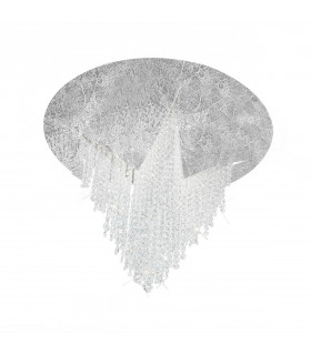Plafonnier Design Fonte Feuille d'argent 1 ampoule 43cm