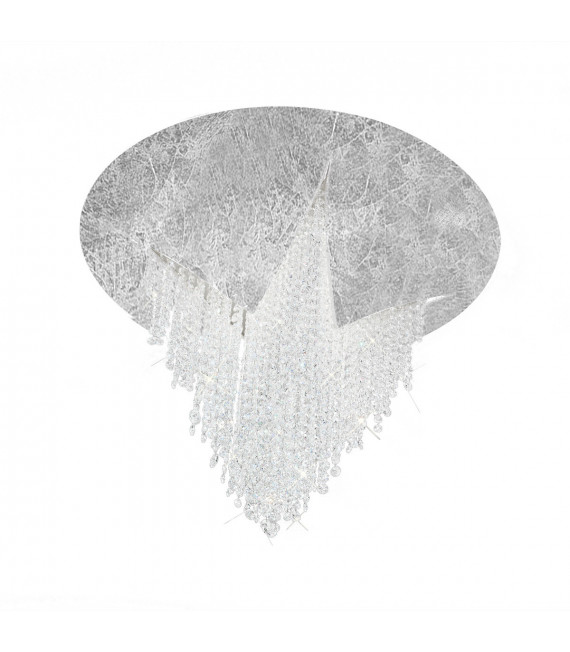 Plafoniera di design in ghisa foglia argento 1 lampadina 43cm