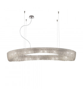 Deckenleuchte Cloud Poliertes Chrom 20 Glühbirnen 200cm