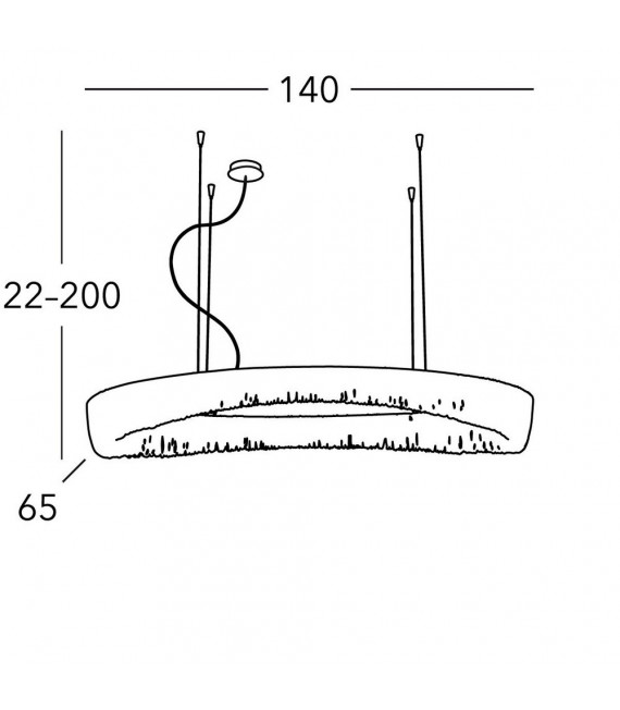 Plafonnier Cloud Chrome poli 20 ampoules 200cm