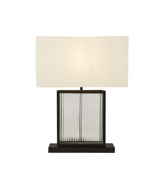 Lampe de table Clarendon Verre,plastique,velours,acier doux blanc,Noir,Transparent 1 ampoule 37cm