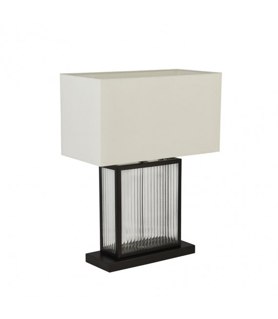 Clarendon Tischlampe Glas, Kunststoff, Samt, weißer Baustahl, Schwarz, Klar 1 Glühbirne 37cm