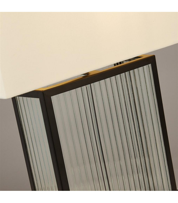 Lampe de table Clarendon Verre,plastique,velours,acier doux blanc,Noir,Transparent 1 ampoule 37cm