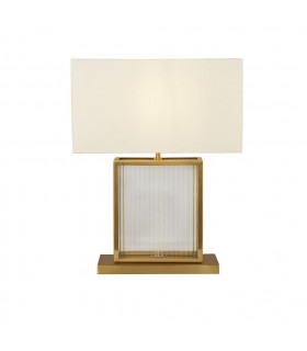 Lámpara de mesa Clarendon Vidrio, plástico, terciopelo, acero dulce blanco, latón satinado, Transparente 1 bombilla 37cm