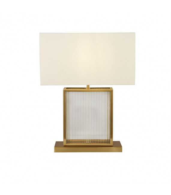 Clarendon table lamp Glass, plastic, velvet, white mild steel, satin brass, Clear 1 bulb 37cm