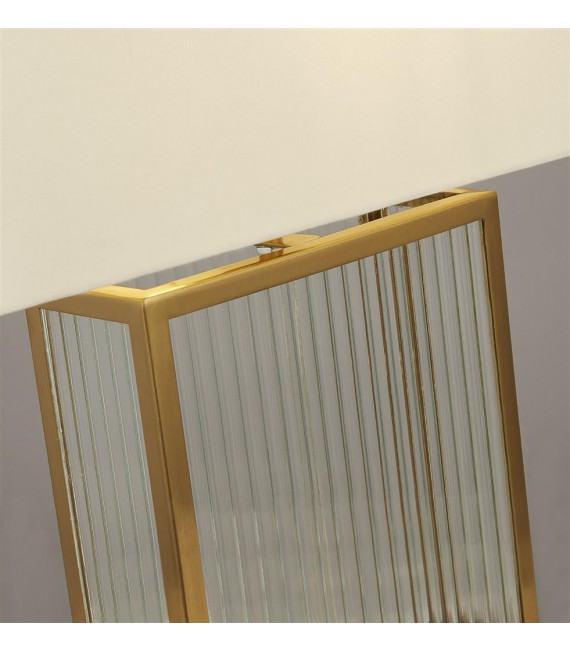 Lámpara de mesa Clarendon Vidrio, plástico, terciopelo, acero dulce blanco, latón satinado, Transparente 1 bombilla 37cm