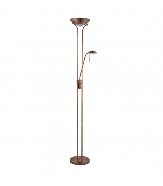 Lampada da terra con luce da lettura Metallo Rame antico 1 lampadina 180cm