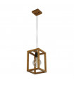 Suspension Square Plastique,bois tissé Noir,bois naturel 1 ampoule 30cm
