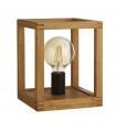 Lampe de table Square 1 ampoule Plastique,bois de bambou tissé Noir,bois naturel