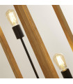 Floor lamp Square 2 bulbs Plastic, woven bamboo wood Black, natural wood