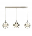 Gyroscope pendant light 1 bulb Glass, stainless steel, silicone rubber, mild steel Chrome, white, Clear