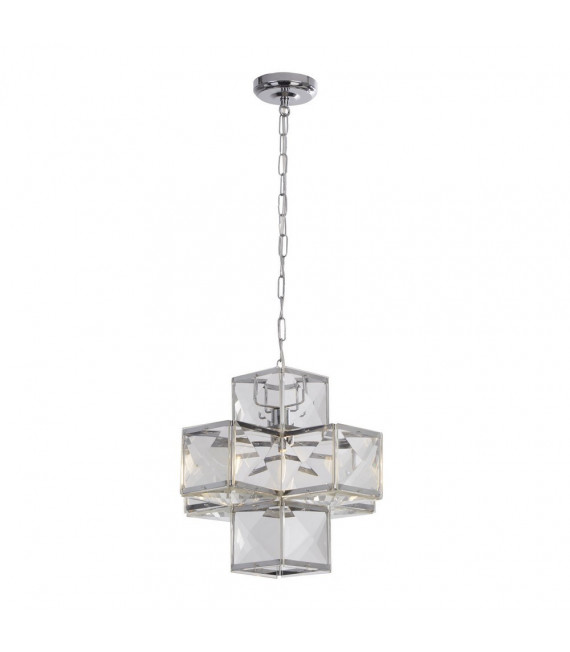 Suspension Glacier Acier doux Chrome 1 ampoule 30cm