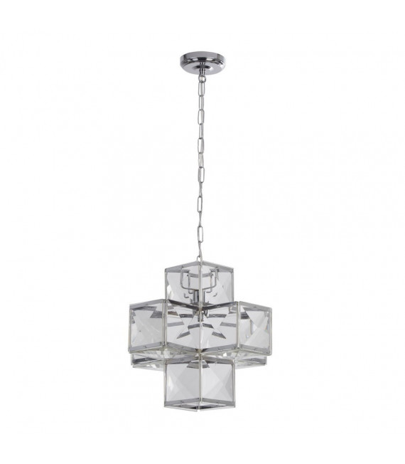 Suspension Glacier Acier doux Chrome 1 ampoule 30cm