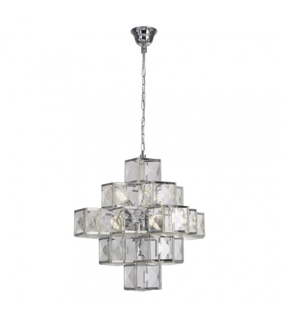 Colgante Glacier Acero dulce Cromo 7 bombillas 56cm