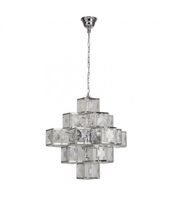 Glacier pendant Mild steel Chrome 7 bulbs 56cm