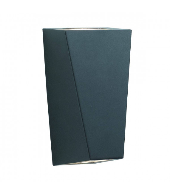 Applique de jardin Outdoor Verre gelé Fonte d'aluminium noir 2 ampoules 21cm