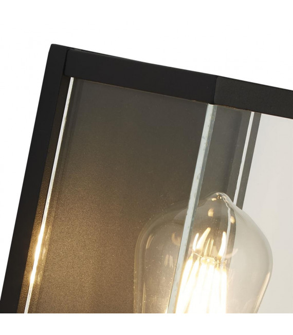 Lanterne de jardin Bakerloo 1 ampoule Verre,moulage Aluminium en métal Noir,Transparent