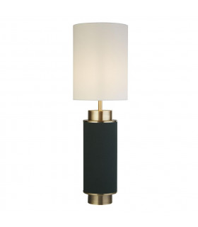 Flask table lamp Plastic, fabric, white mild steel, antique brass, green 1 bulb 49cm