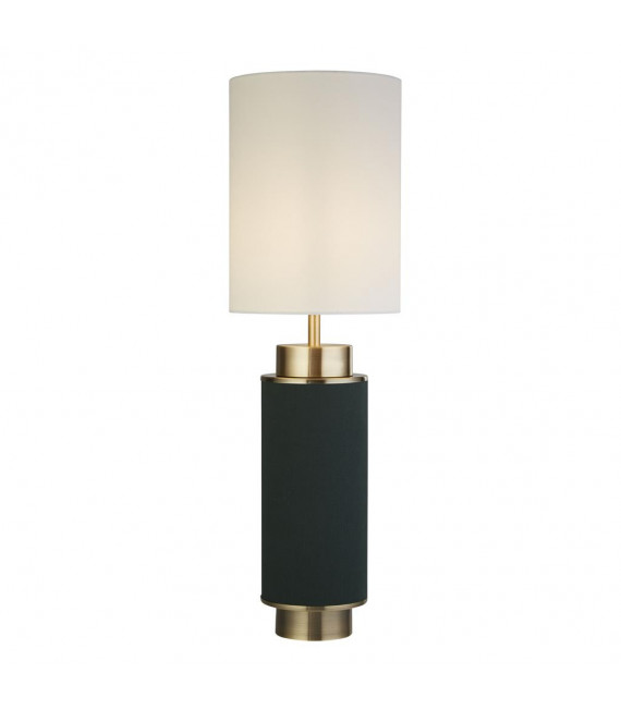 Flask table lamp Plastic, fabric, white mild steel, antique brass, green 1 bulb 49cm