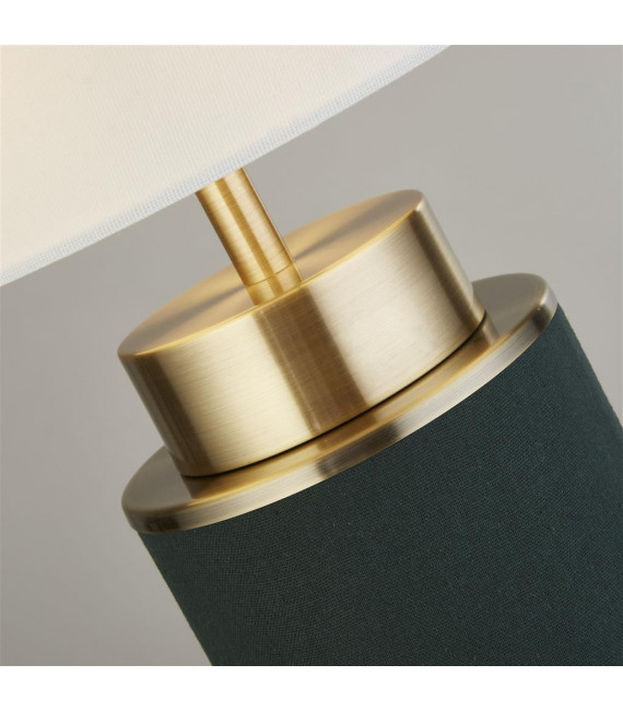 Lámpara de mesa Flask Plástico, tela, acero dulce blanco, latón envejecido, verde 1 bombilla 49cm