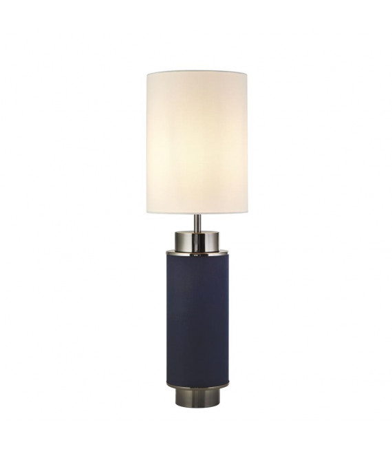Lámpara de mesa Flask Plástico, tela, acero dulce Níquel blanco, azul, negro 1 bombilla 49cm