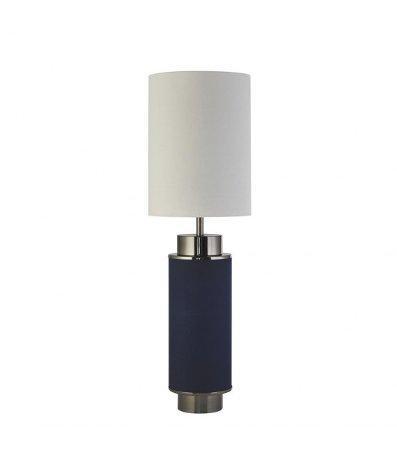 Flask table lamp Plastic, fabric, mild steel White nickel, blue, black 1 bulb 49cm