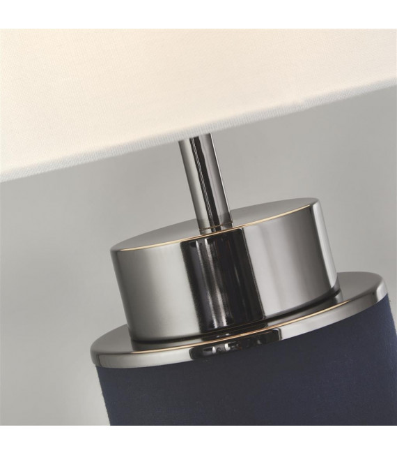 Lampe de table Flask Plastique,tissu,acier doux Nickel blanc,bleu,noir 1 ampoule 49cm