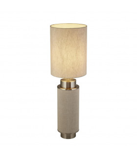 Lampada da tavolo Flask Plastica, tessuto, acciaio dolce Nichel bianco, finitura satinata, Hesse 1 lampadina 49cm