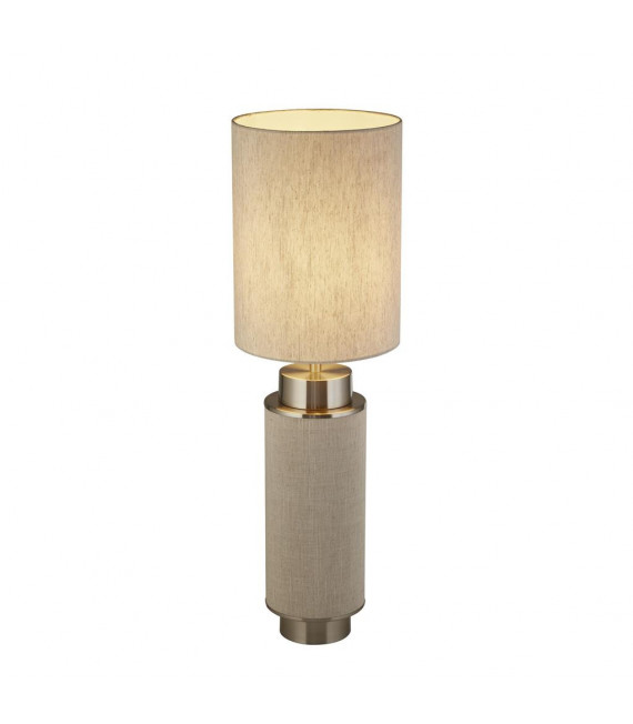 Lampe de table Flask Plastique,tissu,acier doux Nickel blanc,satiné,Hesse 1 ampoule 49cm