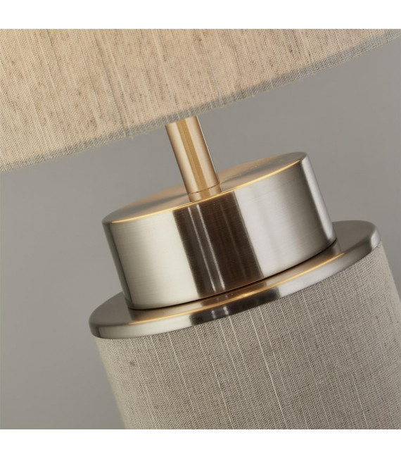 Lampe de table Flask Plastique,tissu,acier doux Nickel blanc,satiné,Hesse 1 ampoule 49cm