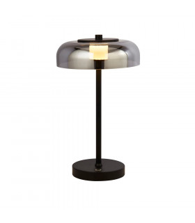 Lampe LED intégré Frisbee Verre Fumé 1 ampoule 40cm