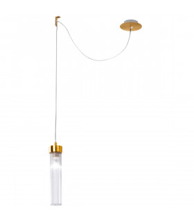 Suspension design Raggio Feuille d'or 1 ampoule 28cm