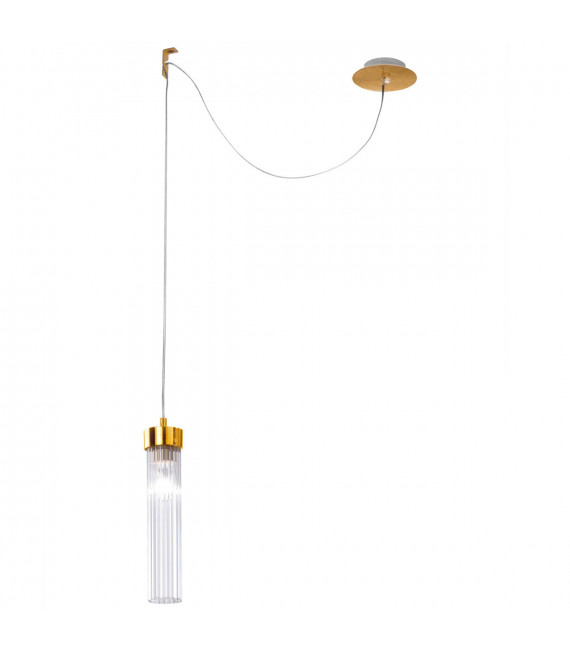 Lampada a sospensione design Raggio Foglia oro 1 lampadina 28cm