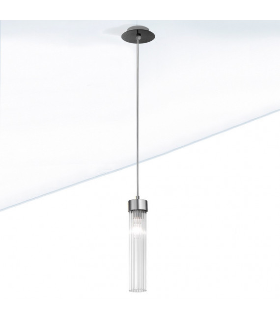 Design suspension Raggio Brown brushed 1 bulb 28cm