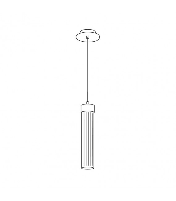 Suspension design Raggio Brun brossé 1 ampoule 28cm