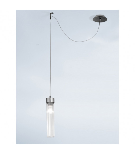 Sospensione design Raggio Marrone spazzolato 1 lampadina 28cm