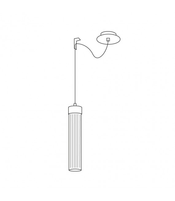 Design suspension Raggio Brown brushed 1 bulb 28cm