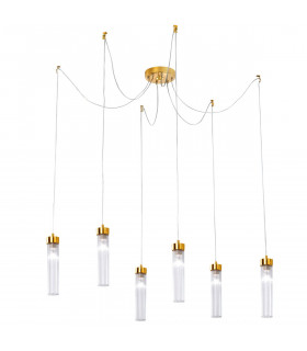 Lámpara colgante Raggio Pan de Oro 6 bombillas 28cm