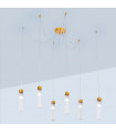 Suspension Raggio Feuille d'or 6 ampoules 28cm