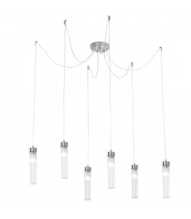 Raggio pendant lamp Silver leaf 6 bulbs 28cm