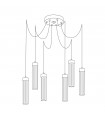 Suspension Raggio Feuille d'argent 6 ampoules 28cm