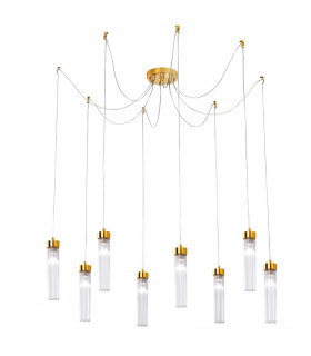 Raggio Pendelleuchte Blattgold 8 Glühbirnen 28cm
