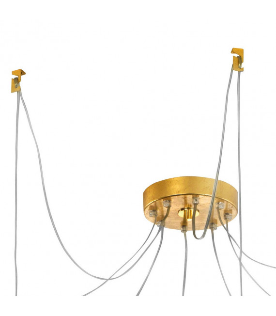 Lampada a sospensione Raggio Foglia oro 8 lampadine 28cm
