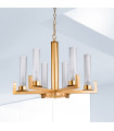 Raggio pendant lamp 6 bulbs gold leaf