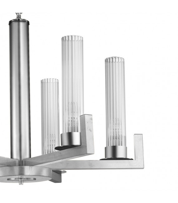 Suspension Raggio 6 ampoules Feuille d'argent