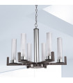 Suspension Raggio Brun brossé 6 ampoules 57,5cm